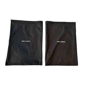 Set 2 YSL Yves Saint Laurent Black Dust Bags Drawstring Pouch Shoes 10"x13"